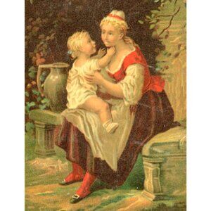 1880-90's Mother & Child By True & Co Lovely Victorian Trade Card FAB!